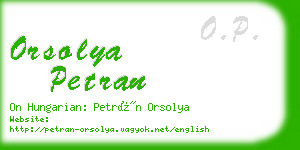orsolya petran business card